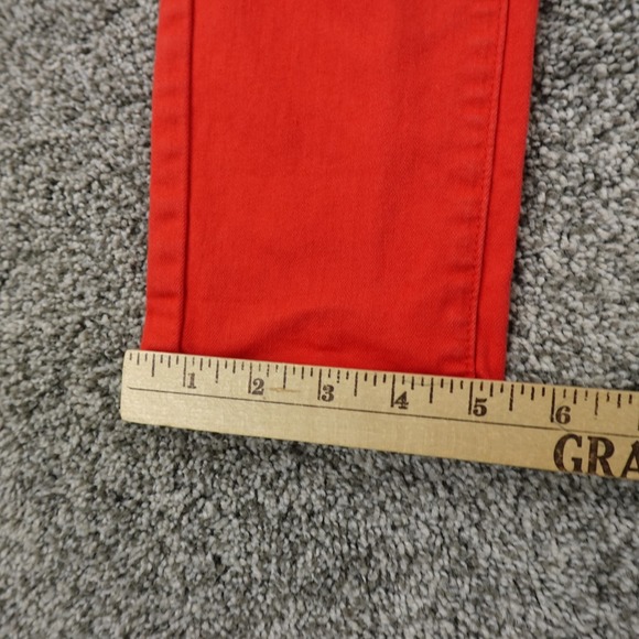 Lucky Brand Jeans Women 4 Orange Denim Pants Low Rise Charlie Capri Stretch Flex - Picture 2 of 13